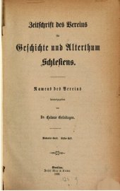 book Zeitschrift des Vereins für Geschichte und Alterthum Schlesiens