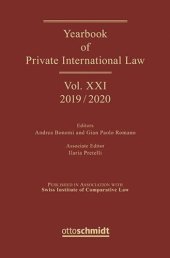 book Yearbook of Private International Law: Volume XXI Yearbook of Private International Law Vol. XXI - 2019/2020