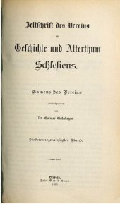 book Zeitschrift des Vereins für Geschichte und Alterthum Schlesiens