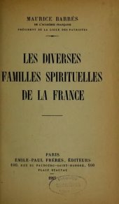 book Les Diverses Familles spirituelles de la France