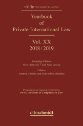 book Yearbook of Private International Law: Volume XX Yearbook of Private International Law Vol. XX - 2018/2019