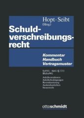 book Schuldverschreibungsrecht: Kommentar – Handbuch – Vertragsmuster