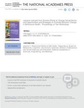 book Lessons Learned from Diverse Efforts to Change Social Norms and Opportunities and Strategies to Promote Behavior Change in Behavioral Health: Proceedings of Two Workshops