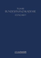 book Festschrift 70 Jahre Bundesfinanzakademie