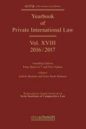 book Yearbook of Private International Law: Volume XVIII Yearbook of Private International Law Vol. XVIII - 2016/2017