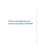 book Theory and Applications of Gaussian Quadrature Methods (Synthesis Lectures on Algorithms and Software in Engineering)