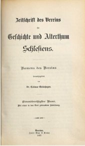 book Zeitschrift des Vereins für Geschichte und Alterthum Schlesiens