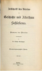 book Zeitschrift des Vereins für Geschichte und Alterthum Schlesiens