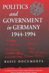 book Politics and Government in Germany, 1944-1994: Basic Documents