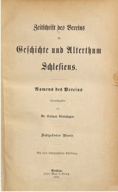 book Zeitschrift des Vereins für Geschichte und Alterthum Schlesiens