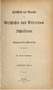 book Zeitschrift des Vereins für Geschichte und Alterthum Schlesiens