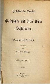 book Zeitschrift des Vereins für Geschichte und Alterthum Schlesiens