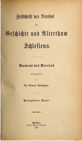 book Zeitschrift des Vereins für Geschichte und Alterthum Schlesiens