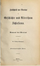 book Zeitschrift des Vereins für Geschichte und Alterthum Schlesiens