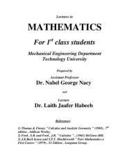 book Lectures in Mathematics for 1st Class Students