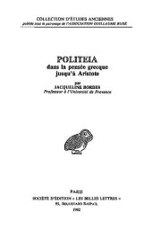 book Politeia dans la pensée grecque jusqu'à Aristote