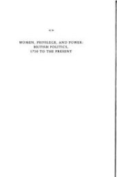 book Women, Privilege, and Power: British Politics, 1750 to the Present