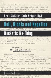 book Null, Nichts und Negation: Becketts No-Thing