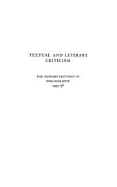 book Textual and Literary Criticism