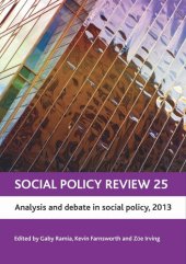 book Social Policy Review 25: Analysis and Debate in Social Policy, 2013