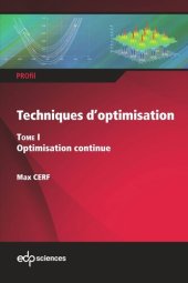 book Techniques d’optimisation Tome 1: Optimisation continue