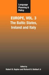 book Language Planning and Policy in Europe, Vol. 3: The Baltic States, Ireland and Italy