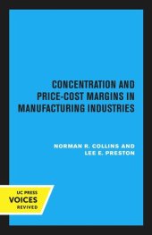 book Concentration and Price-Cost Margins in Manufacturing Industries