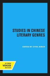 book Studies in Chinese Literary Genres