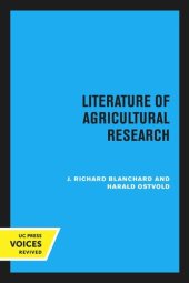 book Literature of Agricultural Research