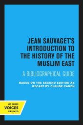 book Jean Sauvaget’s Introduction to the History of the Muslim East