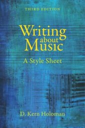 book Writing about Music: A Style Sheet