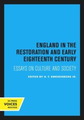 book England in the Restoration and Early Eighteenth Century