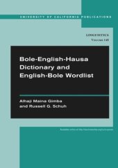 book Bole-English-Hausa Dictionary and English-Bole Wordlist