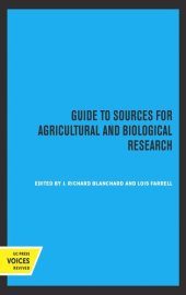 book Guide to Sources for Agricultural and Biological Research