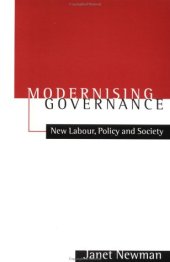 book Modernizing Governance: New Labour, Policy and Society