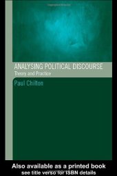 book Analysing Political Discourse: Theory and Practice