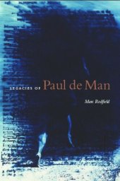 book Legacies of Paul de Man