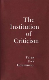 book The Institution of Criticism