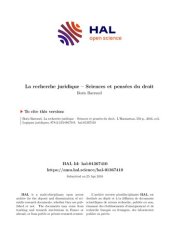 book La recherche juridique – Sciences et pensées du droit