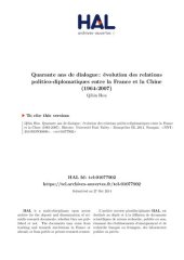 book Quarante ans de dialogue: évolution des relations politico-diplomatiques entre la France et la Chine (1964-2007)