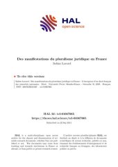 book Des manifestations du pluralisme juridique en France: L’émergence d’un droit français des minorités nationales. Thèse pour l’obtention du grade de Docteur en Droit public