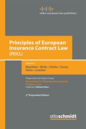 book Principles of European Insurance Contract Law (PEICL)