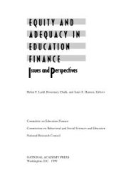 book Equity and Adequacy in Education Finance: Issues and Perspectives