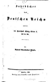 book Jahrbücher des Deutschen Reichs unter der Herrschaft König Ottos I. 936 bis 951