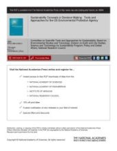 book Sustainability Concepts in Decision-Making: Tools and Approaches for the US Environmental Protection Agency