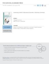 book Assessing Health Professional Education: Workshop Summary