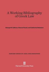 book A Working Bibliography of Greek Law