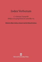 book Index Verborum: Stilique Eius Proprietatum Nonnullarum