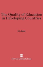 book The Quality of Education in Developing Countries