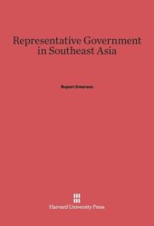 book Representative Government in Southeast Asia